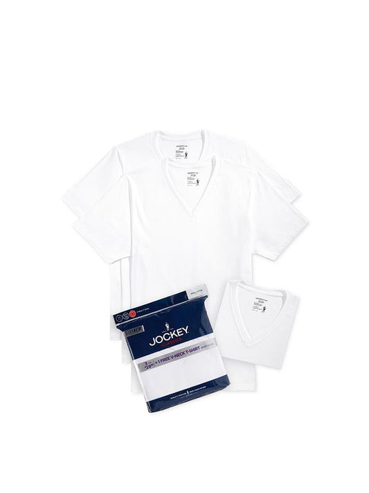 Jockey 2pc Big Man Classic Fit V Neck TShirt White